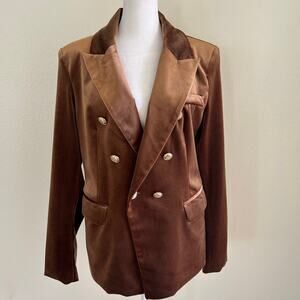 Choklate Paris Blazer Ladies Velvet Double Breasted Bronze SZ42/10 Classic